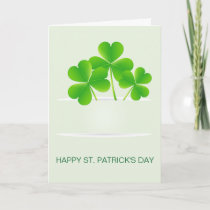 realistic clovers pocket St Patrick's day card