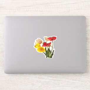 Realistic Color Pop Tulip Floral Art Sticker