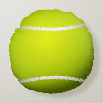 Realistic Cool Tennis Ball Round Pillow by TheArtOfPamela at Zazzle