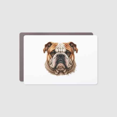 Realistic cute english bulldog profile car magnet