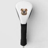 Realistic cute english bulldog profile