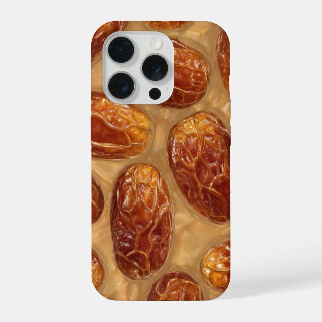 Realistic Date Fruit Membrane Macro Pattern iPhone Case (Back)