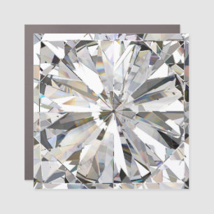 Realistic Diamond: 3D Close-Up Car Magnet