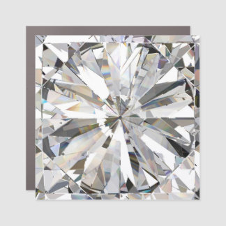 Realistic Diamond: 3D Close-Up Car Magnet