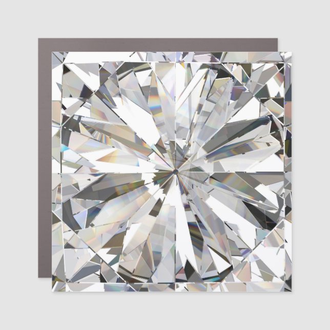 Realistic Diamond: 3D Close-Up Car Magnet (Front)