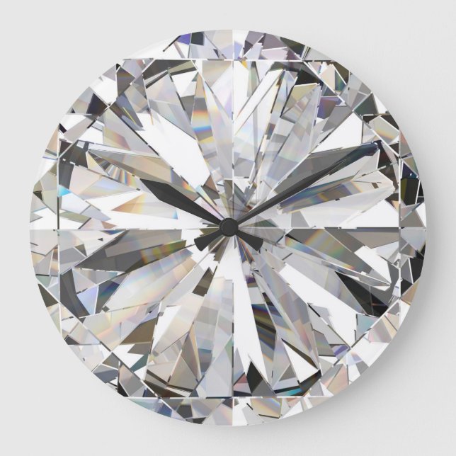 Realistic Diamond: 3D Close-Up Large Clock (Front)