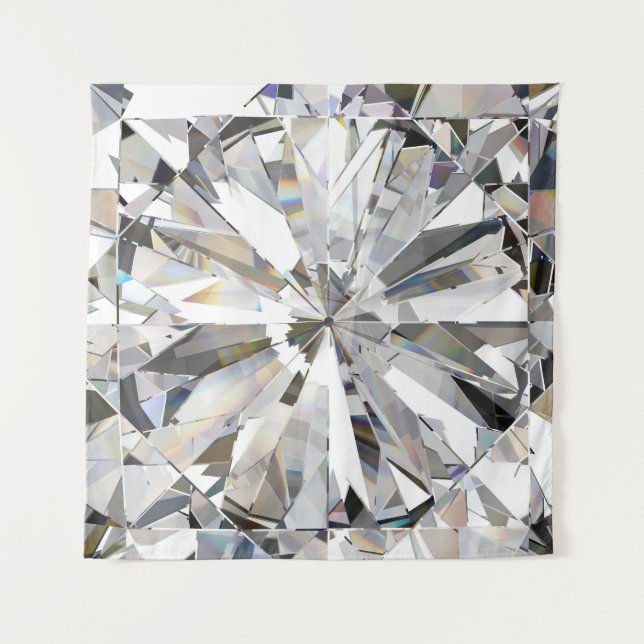 Realistic Diamond: 3D Close-Up Tapestry (Front)