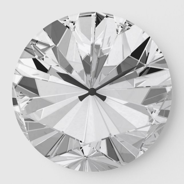 Realistic Diamond: 3D Texture Close-Up Large Clock (Front)