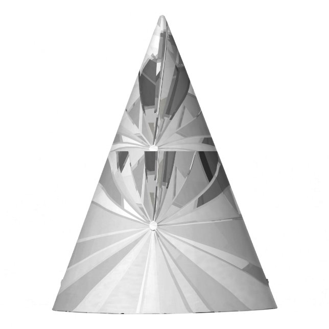 Realistic Diamond: 3D Texture Close-Up Party Hat (Front)