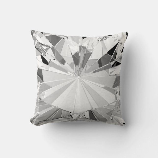 Realistic Diamond: 3D Texture Close-Up Throw Pillow (Front)