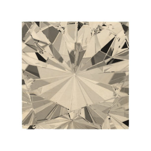 Realistic Diamond: 3D Texture Close-Up Wood Wall Art