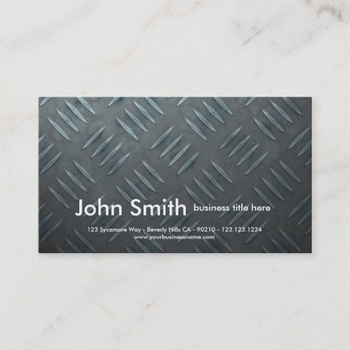 Customizable realistic diamondplate business card