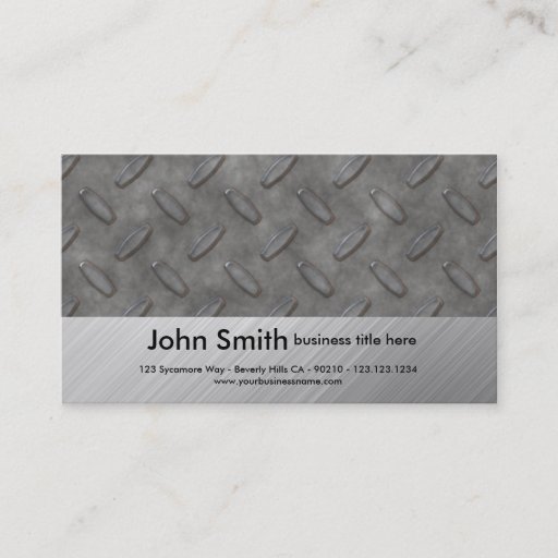 Customizable realistic diamondplate business card