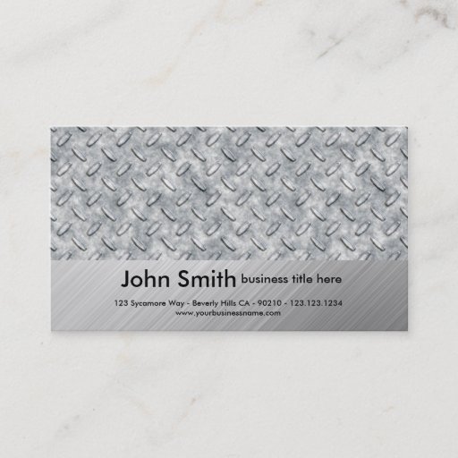 Customizable realistic diamondplate business card