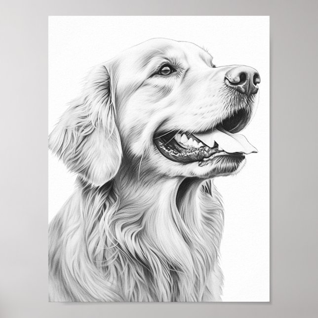 Realistic Dog Adult Coloring Poster (Front)