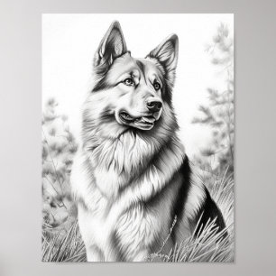 Realistic Dog Adult Coloring Poster