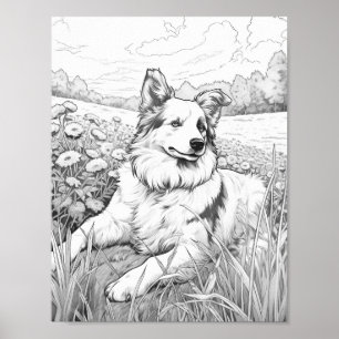 Realistic Dog Adult Coloring Poster