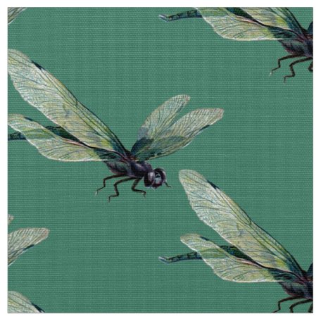 Red Dragonfly Polyester Poplin Fabric | Zazzle