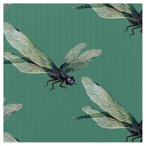 Realistic Dragonfly Polyester Poplin Fabric