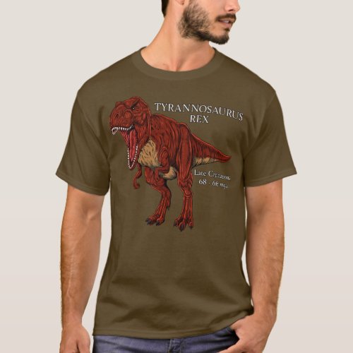 Realistic drawing of Tyrannosaurus Rex T_Shirt