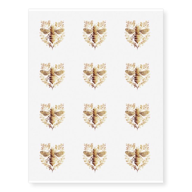 Realistic Fake Bee Tattoo (Front)