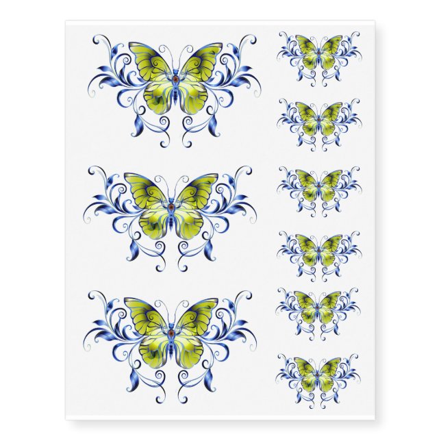 Realistic Fake Butterfly Tattoo (Front)