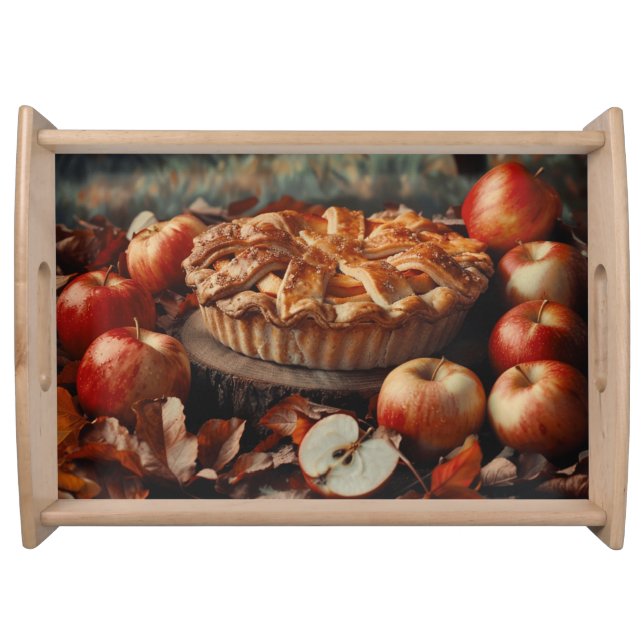 REALISTIC FALL THEMED TABLE SETTING WITH FOOD SERVING TRAY (Front)