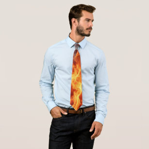 Realistic fire  neck tie