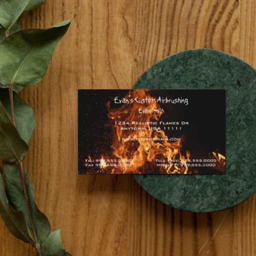 Realistic Flames Business Card