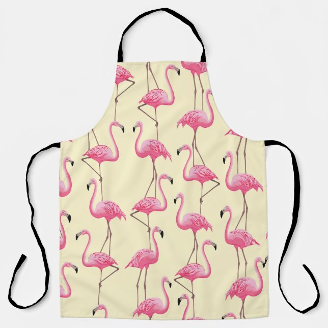 Realistic Flamingo Bird Vertical Pattern Apron (Front)