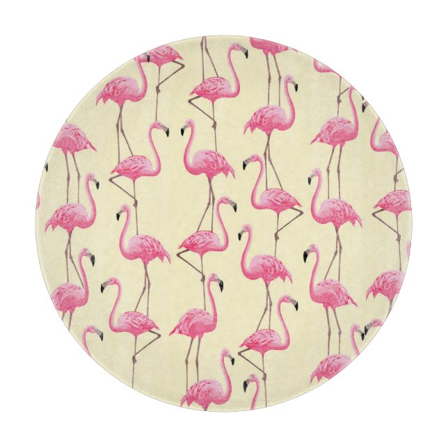 Realistic Flamingo Bird Vertical Pattern Cutting Board (Front)