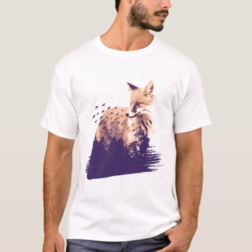 Realistic Forest Fox T_Shirt