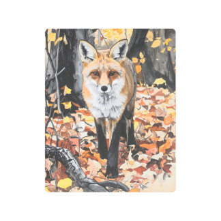 Realistic Fox Metal Print | Autumn Forest Wildlife