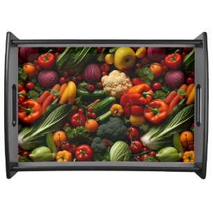 Realistic Fresh Vegetables, Vegetarian Serving Tray