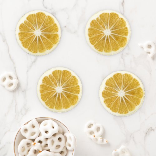 Realistic Fruit Slice Lemon Citrus Coaster Set