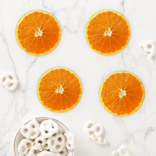 Realistic Fruit Slice Orange Coaster Set