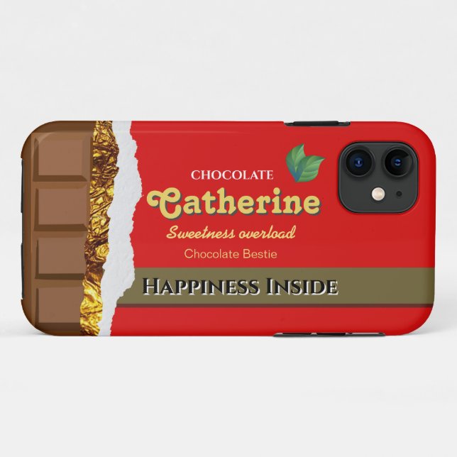 Realistic Funny Chocolate Lover Valentine Name Case-Mate iPhone Case (Back (Horizontal))