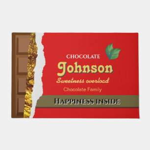 Realistic Funny Chocolate Lover Valentine Name Doormat