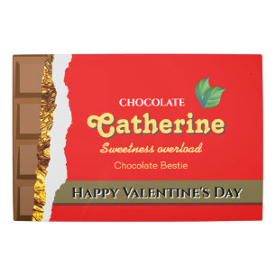 Realistic Funny Chocolate Lover Valentine Name Metal Print