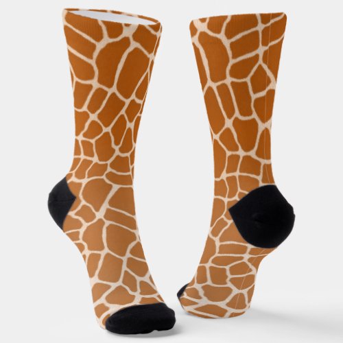 Realistic Giraffe Markings Whimsical Animal Legs Socks