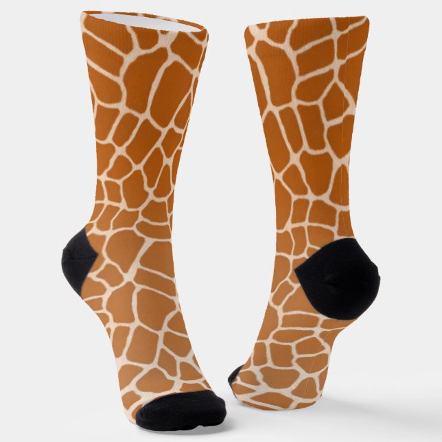 Realistic Giraffe Markings Whimsical Animal Legs Socks (Angled)