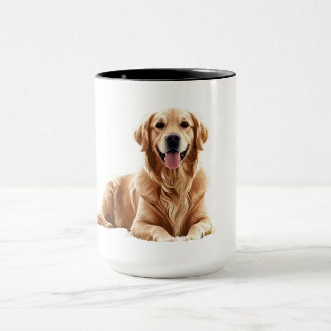 Realistic Golden Retriever Dog Mug (Center)