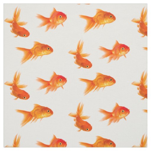 Realistic goldfish repeat pattern fabric