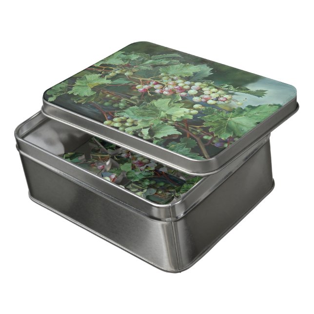 Realistic Grape Vine with Leaves – Fine Art Jigsaw Puzzle (Lid Open)