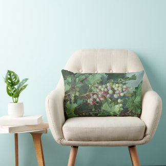 Realistic Grape Vine with Leaves – Fine Art Lumbar Pillow