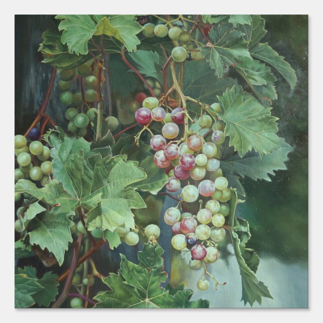 Realistic Grape Vine with Leaves – Fine Art Sign (Front)