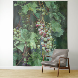 Realistic Grape Vine with Leaves – Fine Art Tapestry
