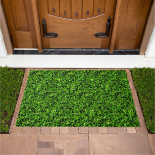     Realistic Grass Photo Texture Fun Bright Green Doormat