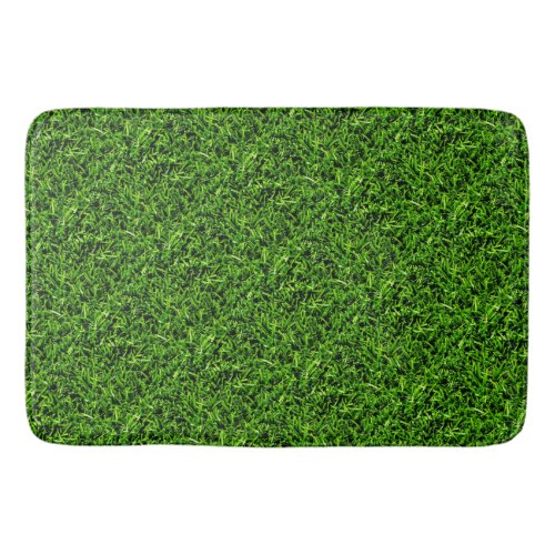   Realistic Grass Photo Texture Funny Bright Green Bath Mat