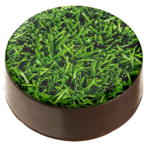   Realistic Grass Photo Texture Funny Bright Green Chocolate Covered Oreo